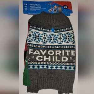 Gray Blue White Pet Dog Cat Sweater Outfit Favorite Child Snowflakes XS